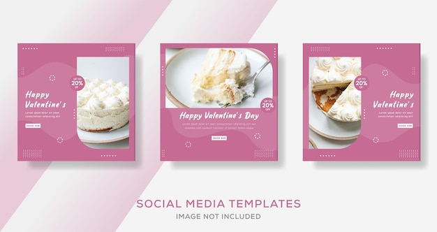 Food menu cake banner template for social media stories post premium vector