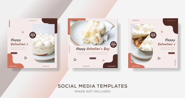 Food menu cake banner template for social media stories post premium vector