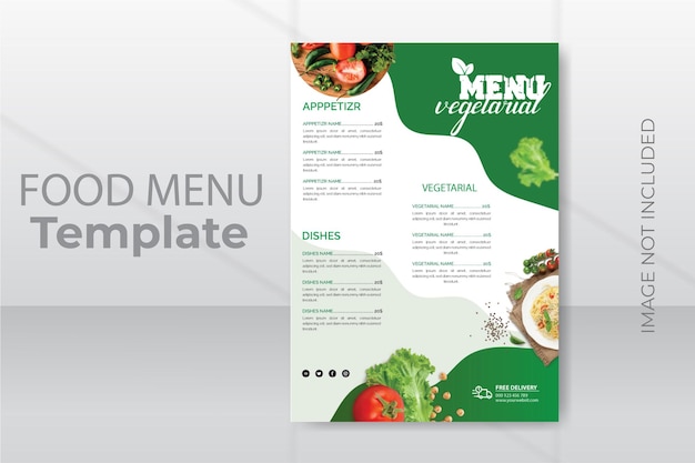 Vettore modello di progettazione della carta del menu dell'alimento