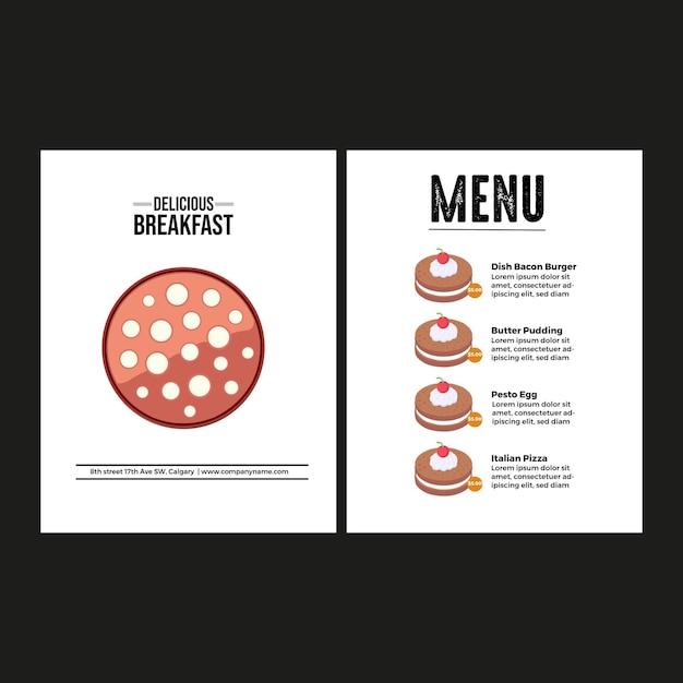 Premium Vector | Food menu card design