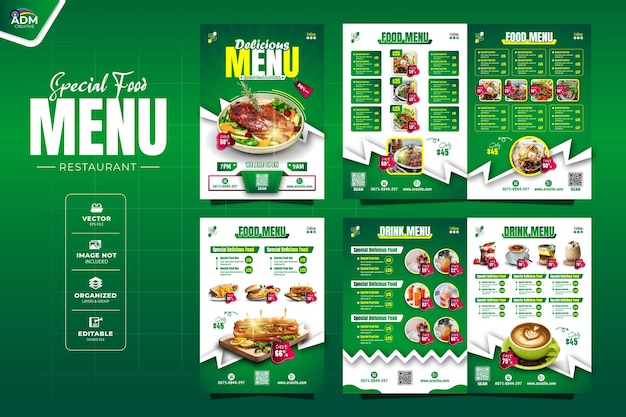 Modello di banner di progettazione del menu