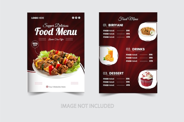 food menu design tamplat