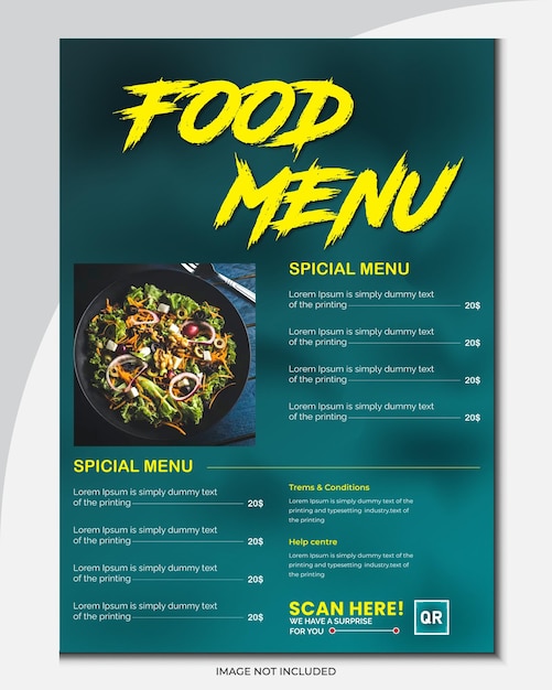 Vector food menu design template