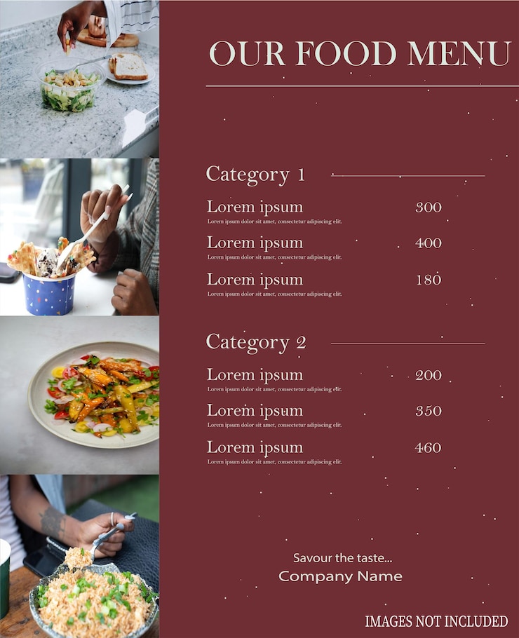 Vector food menu design template