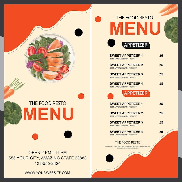 food menu design template