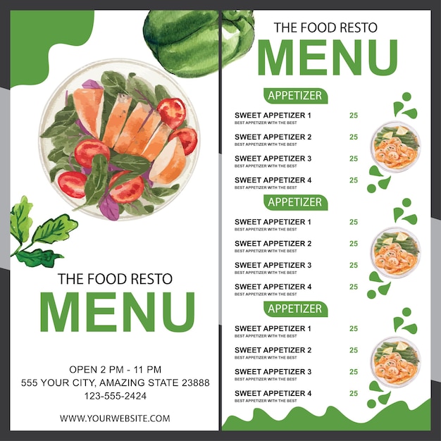 Vector food menu design template