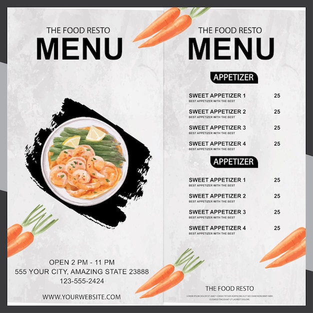 food menu design template