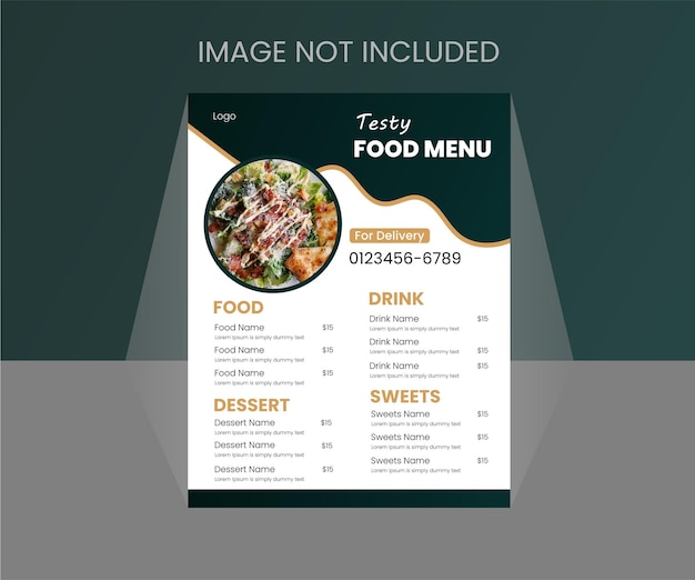 Food Menu Design Vector Template For Restaurant