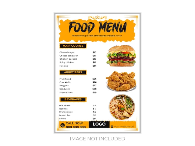 food menu design