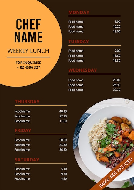 Food menu design