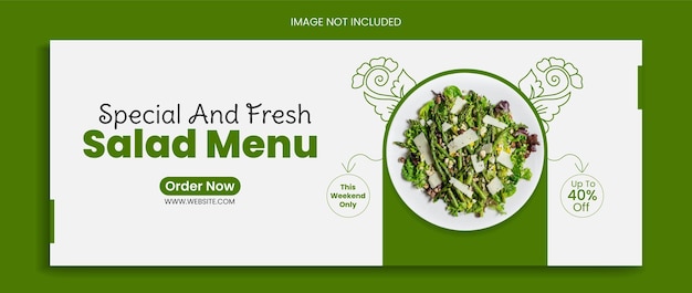 Vector food menu facebook cover design restaurant social media template