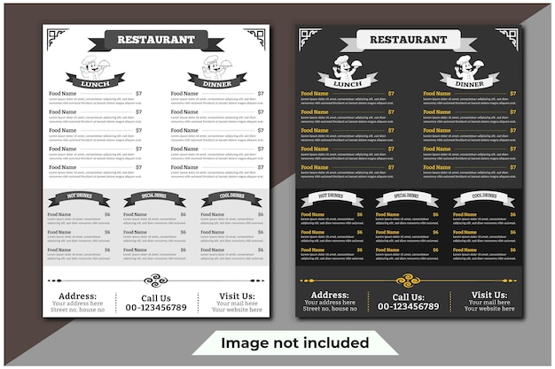 food menu flyer for restaurant or food shop