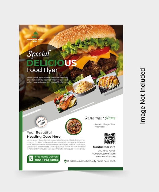 Vector food menu flyer template