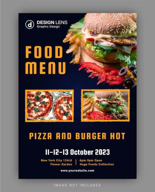 Vector food menu flyer template