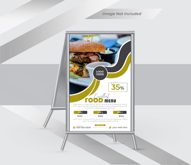 food menu a frame signs design template