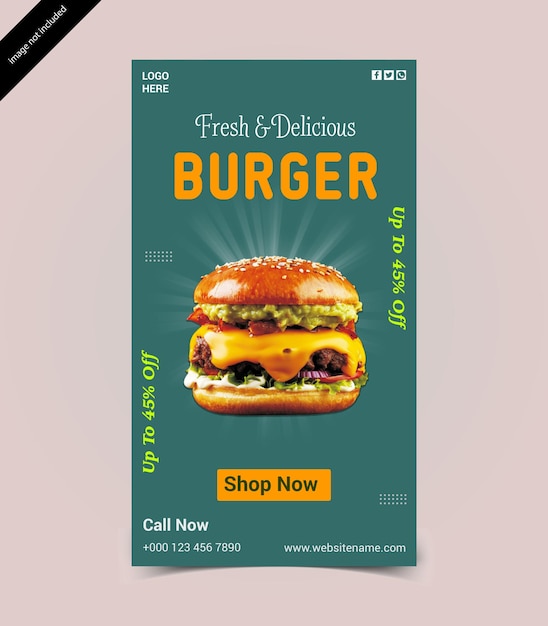food menu instagram and facebook story template
