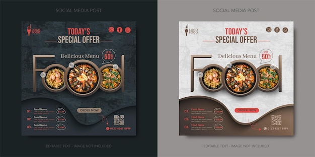 Vector food menu offer promotion banner template