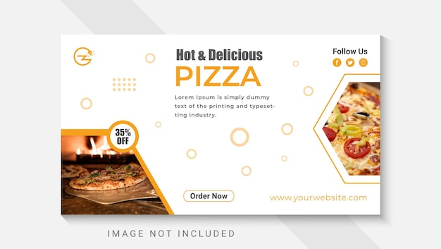 Food menu and pizza facebook cover template design