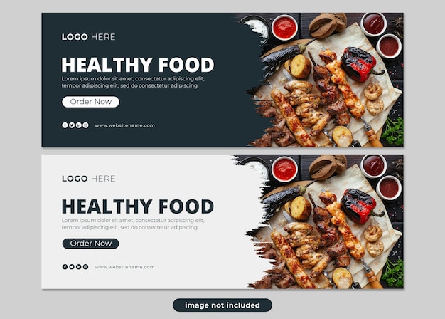 food menu promotion facebook cover banner template