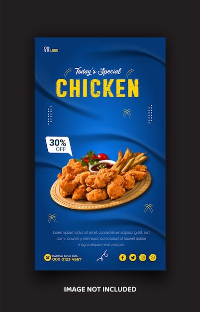 Food menu promotion and restaurant instagram and facebook story template