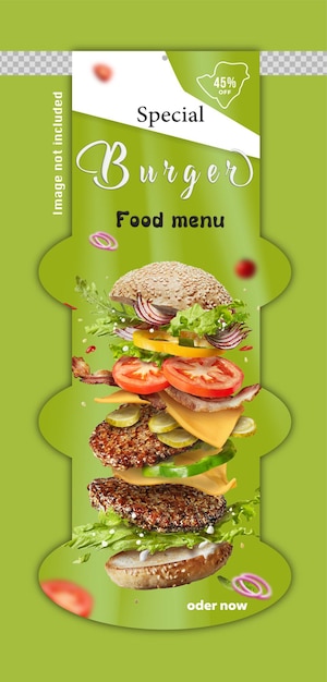 Food menu and restaurant banner template