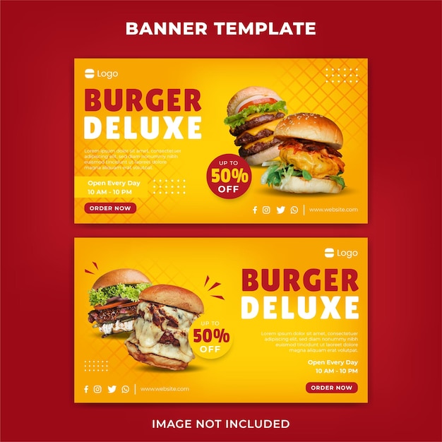 Food menu and restaurant banner template