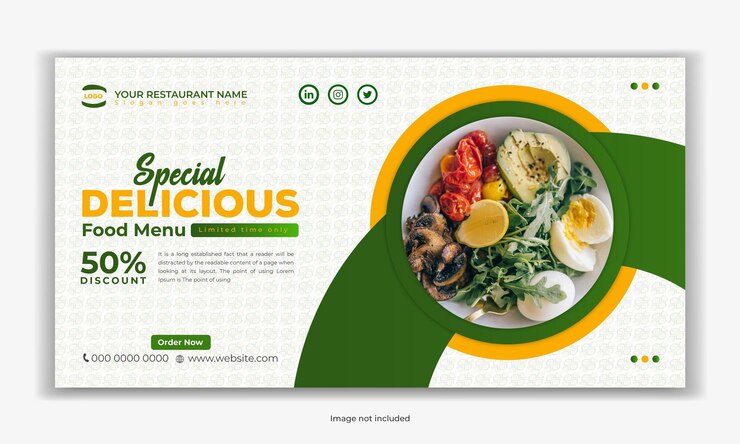 वेक्टर food menu restaurant business social media post template, burger chicken pizza instagram post design