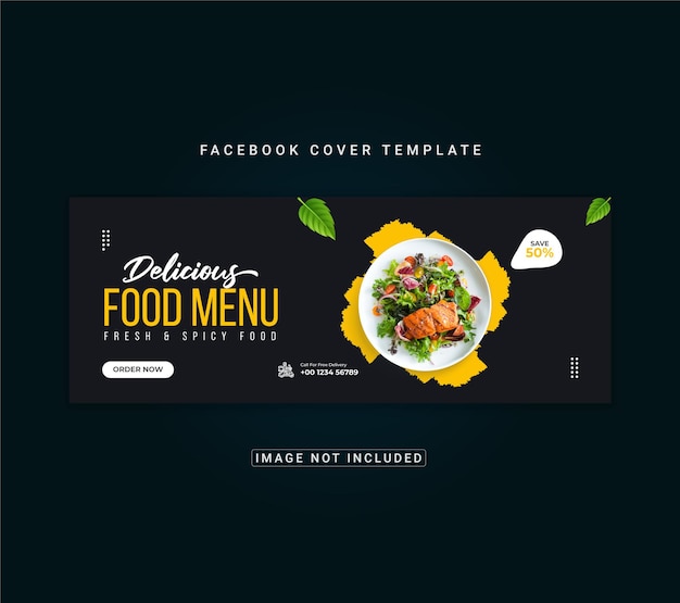 Vettore menu di cibo e modello di banner di copertina di facebook del ristorante