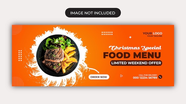 Food menu and restaurant facebook cover banner template