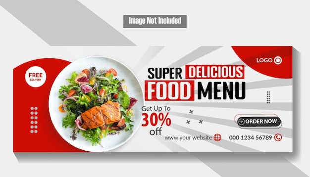 Vector food menu and restaurant facebook cover for restaurant menu template