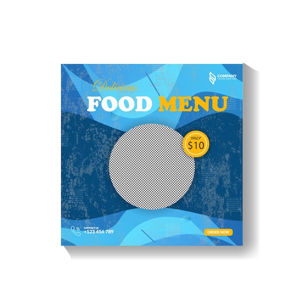 Vector food menu and restaurant facebook cover template banner design