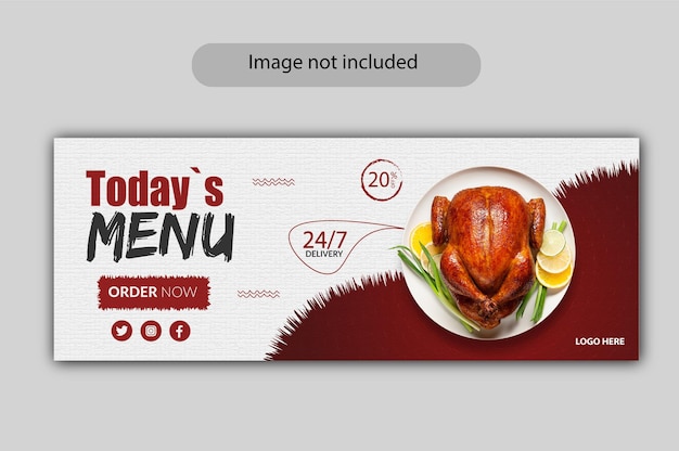 Food menu and restaurant facebook cover template design