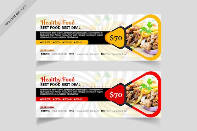 Food menu and restaurant facebook cover template