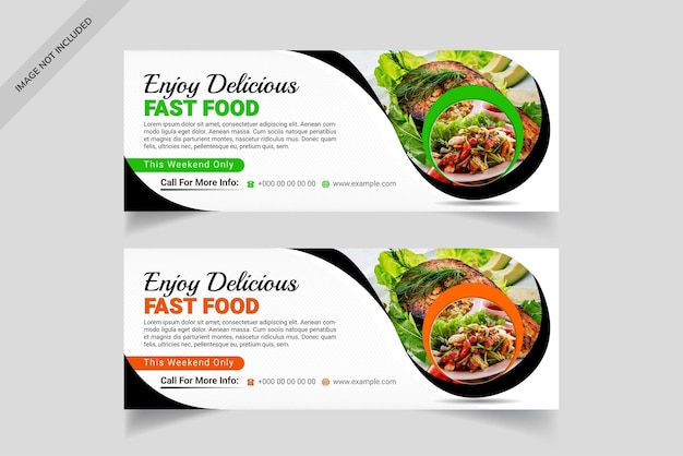 Food menu and restaurant facebook cover template