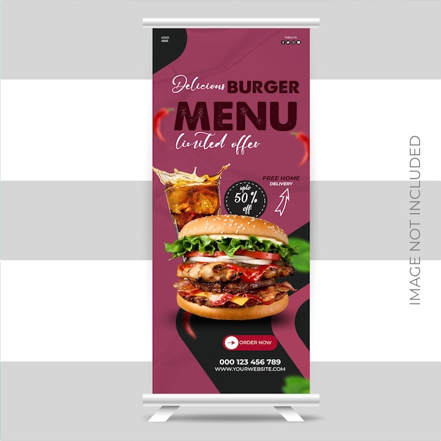 Food menu and restaurant Instagram and Facebook story template