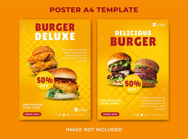 Food menu and restaurant poster template