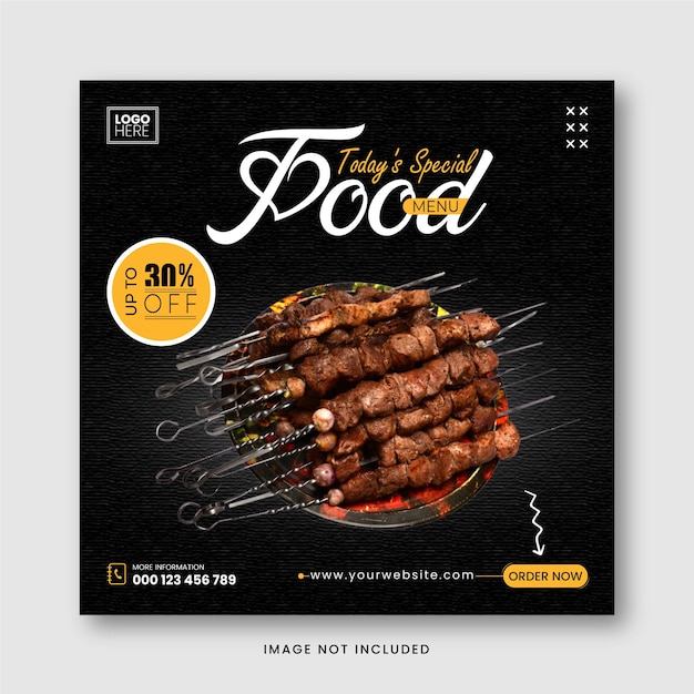 Food menu and restaurant social media banner template restaurant menu