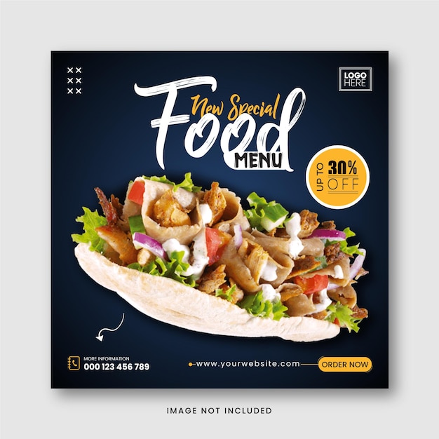 Food menu and restaurant social media banner template restaurant menu