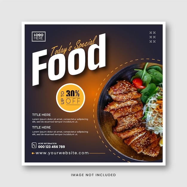 Food menu and restaurant social media banner template restaurant menu