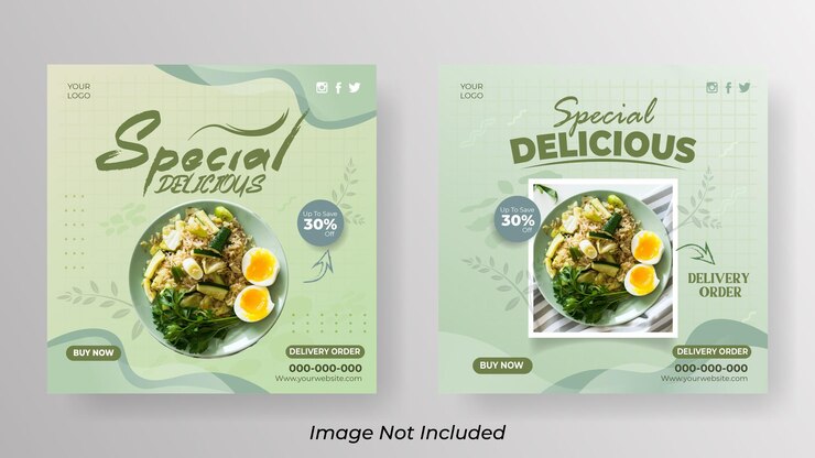 Food menu and restaurant social media banner template