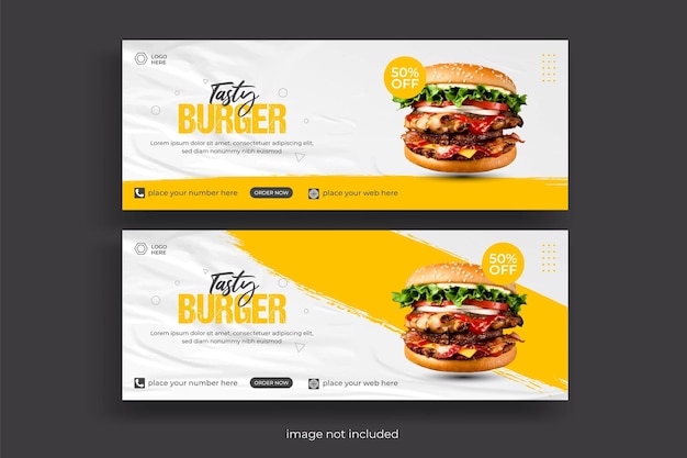 Food menu and restaurant social media banner