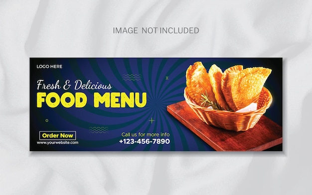 Food menu or restaurant social media cover template