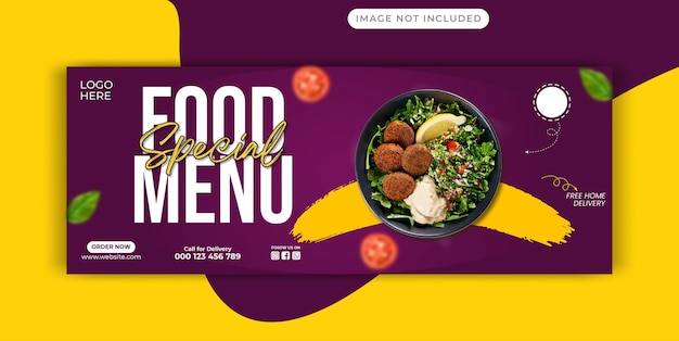 food menu and restaurant social media cover template