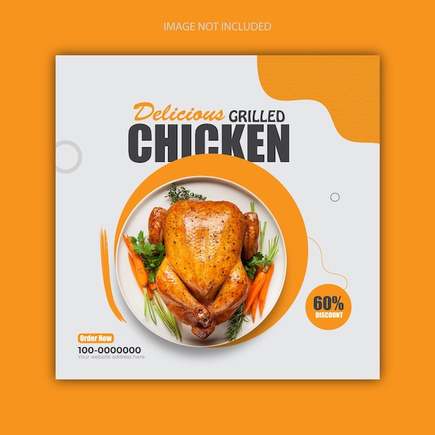 Vector food menu and restaurant social media post banner design