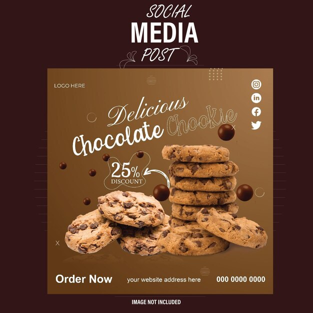 Food menu and restaurant social media post design template