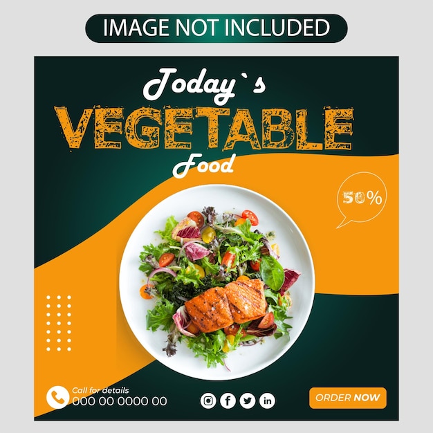 Food menu or restaurant social media post template design