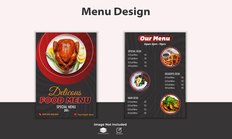 Premium Vector | Food menu and restaurant template design