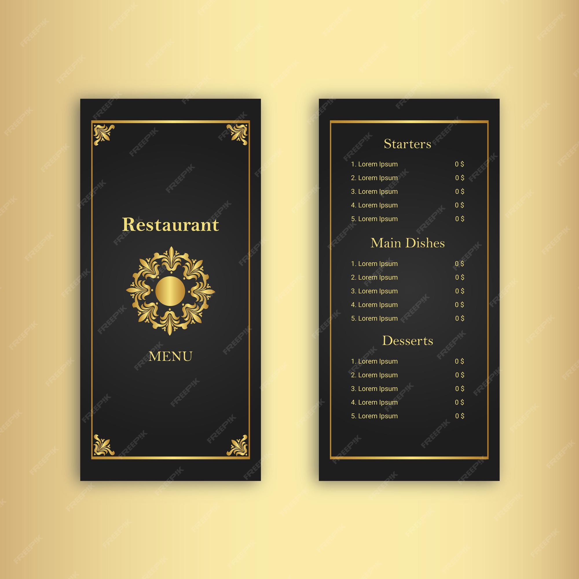 Premium Vector | Food menu for restaurant