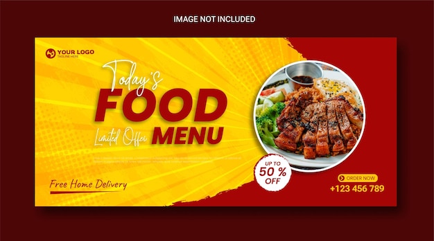 Food menu sale banner template background