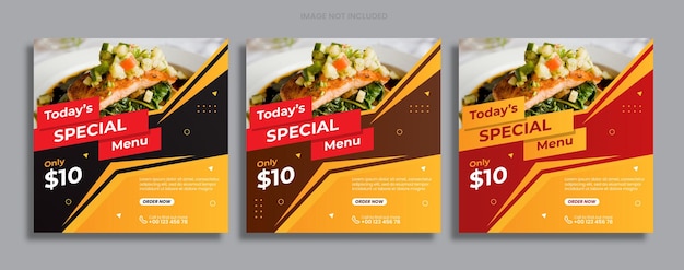 Food menu sale social media post template